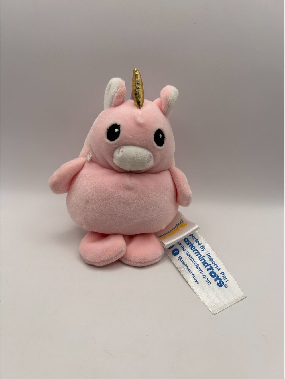 Mastermind Toys 2212990 Unicorn Plush Pink Fabric Metallic -tone Horn